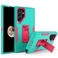 thumbnail image 1 of Allytech Designed Case for Samsung Galaxy S22 Ultra 5G 6.8"(2022), Kickstand Magnetic Support Car Mount Heavy Duty Shockproof Hybrid Rugged Drop Protection Cover for Galaxy S22 Ultra, Green+Rose, 1 of 7