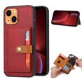 thumbnail image 1 of Allytech Designed Case for iPhone 13 Cover with Card Holder, Slim Lightweight Soft TPU Edges Shock-Absorbing Wallet Back Card/Photo Pockets Case with Magnetic Button for iPhone 13 2021, Red, 1 of 4