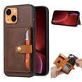 thumbnail image 1 of Allytech Designed Case for iPhone 13 Mini Cover with Card Holder, PU Leather Soft TPU Edges Shock-Absorbing Wallet Back Card/Photo Pockets Case with Magnetic Button for iPhone 13 Mini 2021, Coffee, 1 of 4