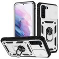 thumbnail image 1 of Allytech Designed for Galaxy S22 Plus/S22+ 5G Case with Ring Holder Support Car Mount, Hard PC Back and Soft TPU Bumper Hybrid Protective Stand Slide Camera Case for Samsung S22 Plus 6.6" 2022, White, 1 of 9