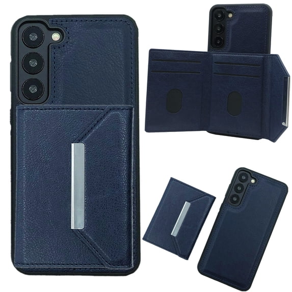Allytech Detachable Magnetic Wallet Case for Samsung Galaxy S22, 2 in 1 Slim Thin Wallet Case with Credit Card Slots, Shockproof Premium PU Leather Kickstand Cover Case - Darkblue
