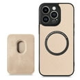 thumbnail image 1 of Allytech Detachable Wallet Case for iPhone 15 Pro Max, Fiber Texture Design Magnetic Card Holder Case for Women&Men, Slim Fit Shockproof Full Body Protective Back Cover - Khaki, 1 of 12