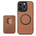 thumbnail image 1 of Allytech Detachable Wallet Case for iPhone 16 Pro, Fiber Texture Design Magnetic Card Holder Case for Women&Men, Slim Fit Shockproof Full Body Protective Back Cover - Brown, 1 of 12