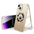 thumbnail image 1 of Allytech Double Sided Protection Case for iPhone 15, Buckle Metal Frame Glass Screen Protector Full Camera Protection [Anti-Drop] [Anti-Fingerprint] Case for iPhone 15, Gold, 1 of 8