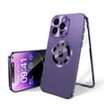 thumbnail image 1 of Allytech Double Sided Protection Case for iPhone 15 Pro Max, Buckle Metal Frame Glass Screen Protector Full Camera Protection [Anti-Drop] [Anti-Fingerprint] Case for iPhone 15 Pro Max, Purple, 1 of 8