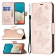thumbnail image 1 of Allytech Embossed Butterfly Case for Samsung Galaxy A53 5G, PU Leather Card Slots Flip Stand Magnetic Closure Wrist Strap Lanyard Protective Cover for Galaxy A53 5G, Pink, 1 of 5