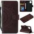 thumbnail image 1 of Allytech Embossed Mandala PU Leather Case for iPhone 13 Pro Max 2021(6.7"), Slim Soft TPU Bumper Anti-Scratch Flip Kickstand Detachable Lanyard Wallet Protective Case for iPhone 13 Pro Max, Brown, 1 of 6