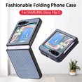 thumbnail image 1 of Allytech Fiber Pattern Phone Case for Samsung Galaxy Z Flip5, Slim Fit Lightweight Shockproof Anti-Fall Anti-Scratch Non-Slip Luxury Folding Case for Samsung Galaxy Z Flip5 - Blue, 1 of 5