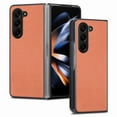 thumbnail image 1 of Allytech Fiber Pattern Phone Case for Samsung Galaxy Z Fold5, Slim Fit Lightweight Shockproof Anti-Fall Anti-Scratch Non-Slip Luxury Folding Case for Samsung Galaxy Z Fold5 - Brown, 1 of 6