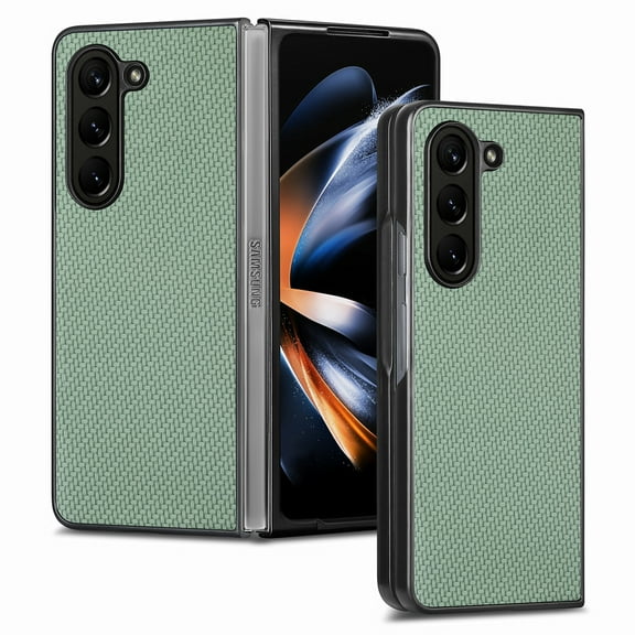 Allytech Fiber Pattern Phone Case for Samsung Galaxy Z Fold5, Slim Fit Lightweight Shockproof Anti-Fall Anti-Scratch Non-Slip Luxury Folding Case for Samsung Galaxy Z Fold5 - Green