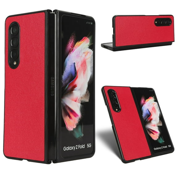 Allytech Filp Cover Case for Samsung Galaxy Z Fold 4,Luxury PU Leather+Soft TPU With Shockproof Filp Case for Samsung Z Fold 4 7.6 inch,Red