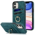thumbnail image 1 of Allytech Finger Ring Wallet Case for iPhone 11 with Card Slots, PU Leather Minimalist Ring Stand Case Slim Protective Cover for Apple iPhone 11,Blue, 1 of 8
