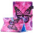 thumbnail image 1 of Allytech Fire 7 2022 Case, Fire 7 12th Gen Case, Slim Fit Folio Flip Cover Auto Sleep Wake Protective Shockproof Pencil Hoder Case Shell for Aamzon Fire 7 12th Gen 2022 - Red Butterfly, 1 of 6