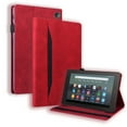 thumbnail image 1 of Allytech Fire 7 2022 Case, Fire 7 12th Generation Case, PU Leather Slim Fit Auto Sleep Wake Flip Cover Multi Angle Viewing Stand Shockproof Protective Shell Case for All-new Fire 7 2022 - Red, 1 of 8