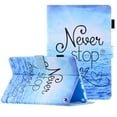 thumbnail image 1 of Allytech Fire 7 Case 12th Gen 2022 Released -  PU Leather Cute Pattern Folio Flip Smart Cover Multi Angle Stand Shockproof Drop Protective Case Cover for Amazon Fire 7 2022 12th Gen - Never Stop, 1 of 6