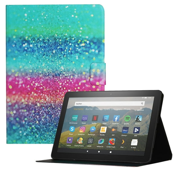 Allytech for Fire HD 10 2021 Protective Case Cover for Kindle Fire HD 10 Plus(11th Gen 2021), Smart PU Leather Foldable Stand Anti-Shock Magnetic Closure Case with Credit Card Slots, Color Sand