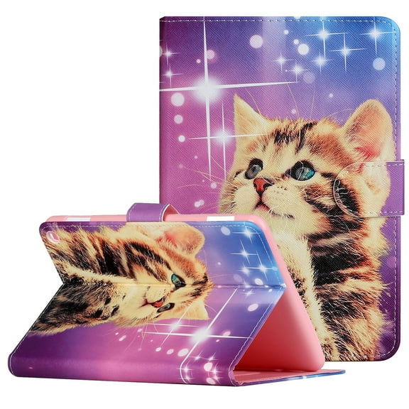 Allytech Fire HD 8 2020 Case, Fire HD 8 Plus Case 10th Gen 2020 Released, Ultra Slim PU Leather Smart Cover Auto Sleep Wake Kickstand Shockproof Case Cover for Amazon Kindle Fire HD 8 2020,Shiny Cat