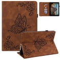 thumbnail image 1 of Allytech Fire HD 8 2020 / Fire HD 8 Plus Case 10th Gen, 2020 Released, PU Leather Butterfly Embossed Slim Cover Auto Sleep Wake Shockproof Case Cover for Amazon Fire HD 10 2020, Brown, 1 of 6