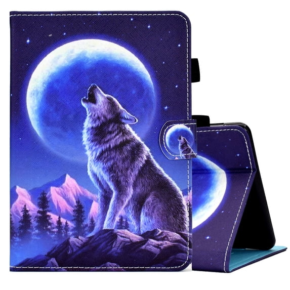 Allytech Fire HD 8 Case 10th Generation 2020, HD 8 Plus Case, Slim PU Leather Auto Sleep Wake Multi Angle Stand Shockproof TPU Back Cover for All-new Kindle Fire HD 8 2020/ HD 8 Plus - Wolf
