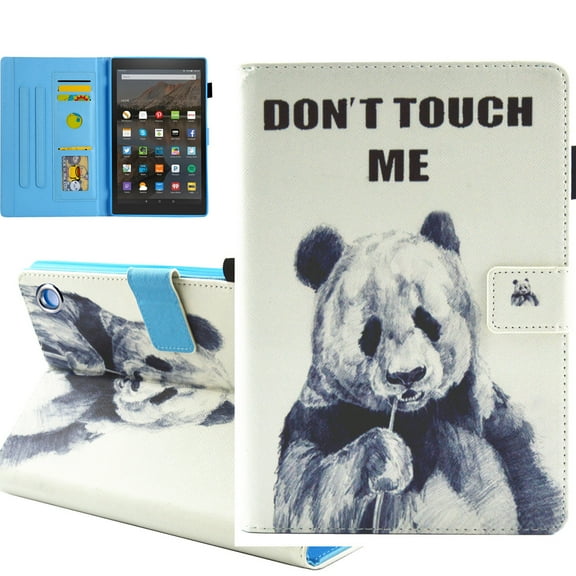 Allytech Fire HD 8 Plus / Fire HD 8 2020 Case 10th Generation, PU Leather Auto Sleep Wake Flip Stand Shockproof Pencil Holder TPU Back Cover for All-New Fire HD 8 Plus/ Fire HD 8 2020,Don't Touch