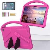 Allytech Fire Max 11 Case Cover with Screen Protector, Kids Friendly Handle Stand Shockproof Protective EVA Rubber Lightweight Case for Amazon Fire Max 11 13th Gen 2023 - Rose