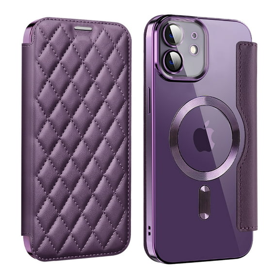 Allytech Flip Case for Apple iPhone 11, Magsafe Case Wireless Charging Support Anti-Scratch Shockproof Cards Holder Wallet Case Cover for iPhone 11 - Purple