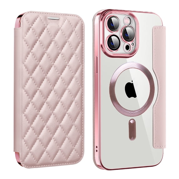 Allytech Flip Case for Apple iPhone 11 Pro Max, Magsafe Case Wireless Charging Support Anti-Scratch Shockproof Cards Holder Wallet Case Cover for iPhone 11 Pro Max - Pink