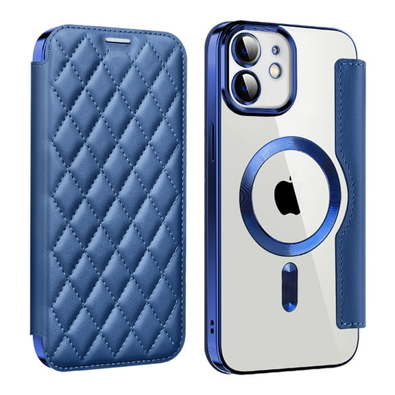 Allytech Flip Case for Apple iPhone 12, Magsafe Case Wireless Charging Support Anti-Scratch Shockproof Cards Holder Wallet Case Cover for iPhone 12 - Royalblue