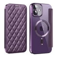 thumbnail image 1 of Allytech Flip Case for Apple iPhone 12, Magsafe Case Wireless Charging Support Anti-Scratch Shockproof Cards Holder Wallet Case Cover for iPhone 12 - Purple, 1 of 9