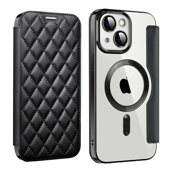 Allytech Flip Case for Apple iPhone 13, Magsafe Case Wireless Charging Support Anti-Scratch Shockproof Cards Holder Wallet Case Cover for iPhone 13 - Black