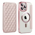 thumbnail image 1 of Allytech Flip Case for Apple iPhone 13 Pro Max, Magsafe Case Wireless Charging Support Anti-Scratch Shockproof Cards Holder Wallet Case Cover for iPhone 13 Pro Max - Pink, 1 of 9