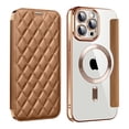 thumbnail image 1 of Allytech Flip Case for Apple iPhone 14 Pro, Magsafe Case Wireless Charging Support Anti-Scratch Shockproof Cards Holder Wallet Case Cover for iPhone 14 Pro - Brown, 1 of 9