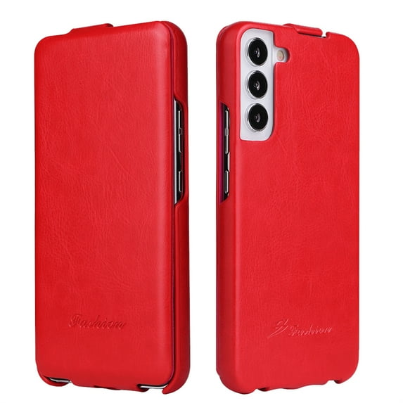 Allytech Flip Case Compatible with Samsung Galaxy S23, Slim Fit Lightweight Premium PU Leather Vertical Flip Shockproof Full Body Protection Luxury Cover Case - Red
