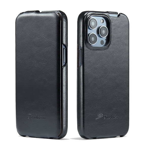 Allytech Flip Case Compatible with iPhone 15 Pro, Slim Fit Lightweight Premium PU Leather Vertical Flip Shockproof Full Body Protection Luxury Cover Case - Black
