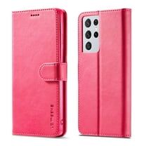 Allytech Flip Case for Galaxy S21 Ultra, Premium PU Leather Wallet Case Classic Design with Card Slot and Magnetic Closure Folio Fold Stand Cover Case for Samsung Galaxy S21 Ultra 5G, Rose