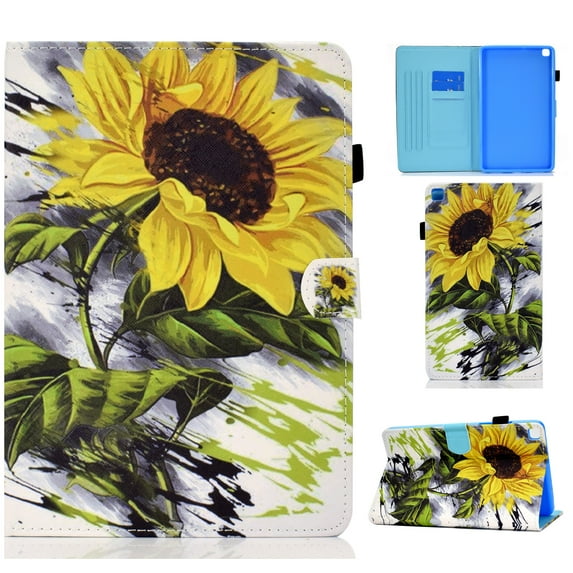 Allytech Flip Case for Galaxy Tab A7 Lite 2021(Model: SM-T220/SM-T225), Premium PU Leather Multi-Angle Viewing Stand Wallet Case for Samsung Galaxy Tab A7 Lite 8.4" T220 2021, Sunflower