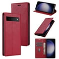 thumbnail image 1 of Allytech Flip Case for Google Pixel 6 Pro, Premium PU Leather Business Vintage Wallet Case with Cards Holder Stand Shockproof Slim Case for Google Pixel 6 Pro - Red, 1 of 6