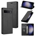 thumbnail image 1 of Allytech Flip Case for Google Pixel 6A, Premium PU Leather Business Vintage Wallet Case with Cards Holder Stand Shockproof Slim Case for Google Pixel 6A - Black, 1 of 6