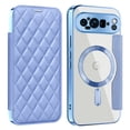 thumbnail image 1 of Allytech Flip Case for Google Pixel 7A, [Compatible with Magsafe] PU Leather Clear Back Cover RFID Blocking Cards Slots Wallet Phone Case for Google Pixel 7A, Blue, 1 of 8