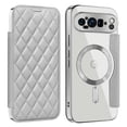 thumbnail image 1 of Allytech Flip Case for Google Pixel 8A, [Compatible with Magsafe] PU Leather Clear Back Cover RFID Blocking Cards Slots Wallet Phone Case for Google Pixel 8A, Gray, 1 of 8