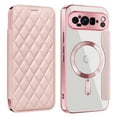thumbnail image 1 of Allytech Flip Case for Google Pixel 9 Pro, [Compatible with Magsafe] PU Leather Clear Back Cover RFID Blocking Cards Slots Wallet Phone Case for Google Pixel 9 Pro, Pink, 1 of 8