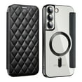thumbnail image 1 of Allytech Flip Case for Samsung Galaxy S24 FE, [Compatible with Magsafe] PU Leather Clear Back Cover RFID Blocking Cards Slots Wallet Phone Case for Galaxy S24 FE, Black, 1 of 9