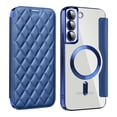 thumbnail image 1 of Allytech Flip Case for Samsung Galaxy S25+ Plus, [Compatible with Magsafe] PU Leather Clear Back Cover RFID Blocking Cards Slots Wallet Phone Case for Galaxy S25 Plus, Royalblue, 1 of 9