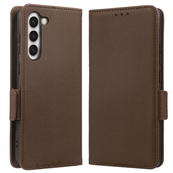 Allytech Flip Case for Samsung Galaxy S25+ Plus, PU Leather Slim Fit Shell Cards Holder Kickstand Shockproof Anti-Scratch Corner Protective Wallet Case for Samsung Galaxy S25+, Brown