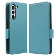 thumbnail image 1 of Allytech Flip Case for Samsung Galaxy S25+ Plus, PU Leather Slim Fit Shell Cards Holder Kickstand Shockproof Anti-Scratch Corner Protective Wallet Case for Samsung Galaxy S25+, Cyanblue, 1 of 6