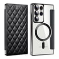 thumbnail image 1 of Allytech Flip Case for Samsung Galaxy S25 Ultra, [Compatible with Magsafe] PU Leather Clear Back Cover RFID Blocking Cards Slots Wallet Phone Case for Galaxy S25 Ultra, Black, 1 of 9