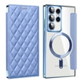 thumbnail image 1 of Allytech Flip Case for Samsung Galaxy S25 Ultra, [Compatible with Magsafe] PU Leather Clear Back Cover RFID Blocking Cards Slots Wallet Phone Case for Galaxy S25 Ultra, Blue, 1 of 9