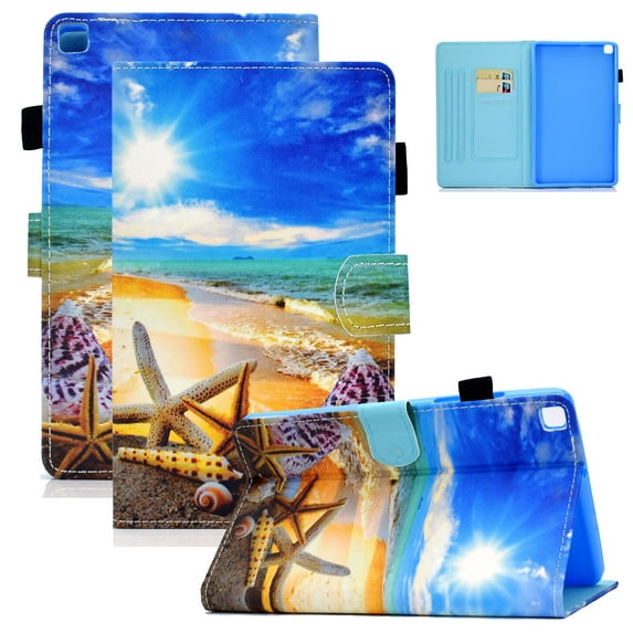 Allytech Flip Case for Samsung Galaxy Tab A7 Lite 8.4 inch SM-T220/T225 2021 Released, Premium PU Leather Scratch-Free Kickstand Card Slots Case for Galaxy Tab A7 Lite 2021(SM-T220), Beach
