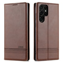 Allytech Flip Case for Samsung Galaxy S24 Case, PU Leather Slim Fit Cards Slots Folio Stand Wallet Cover Case for Samsung Galaxy S24 - Brown