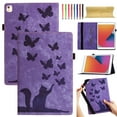 thumbnail image 1 of Allytech Flip Case for iPad Pro 10.5 Inch 2017 and iPad Air 3 (10.5 Inch 2019, 3rd Gen), Lovely Pattern Slim PU Leather Wallet Auto Sleep Wake Shockproof Cover with Stylus Holder Card Slots, Purple, 1 of 8